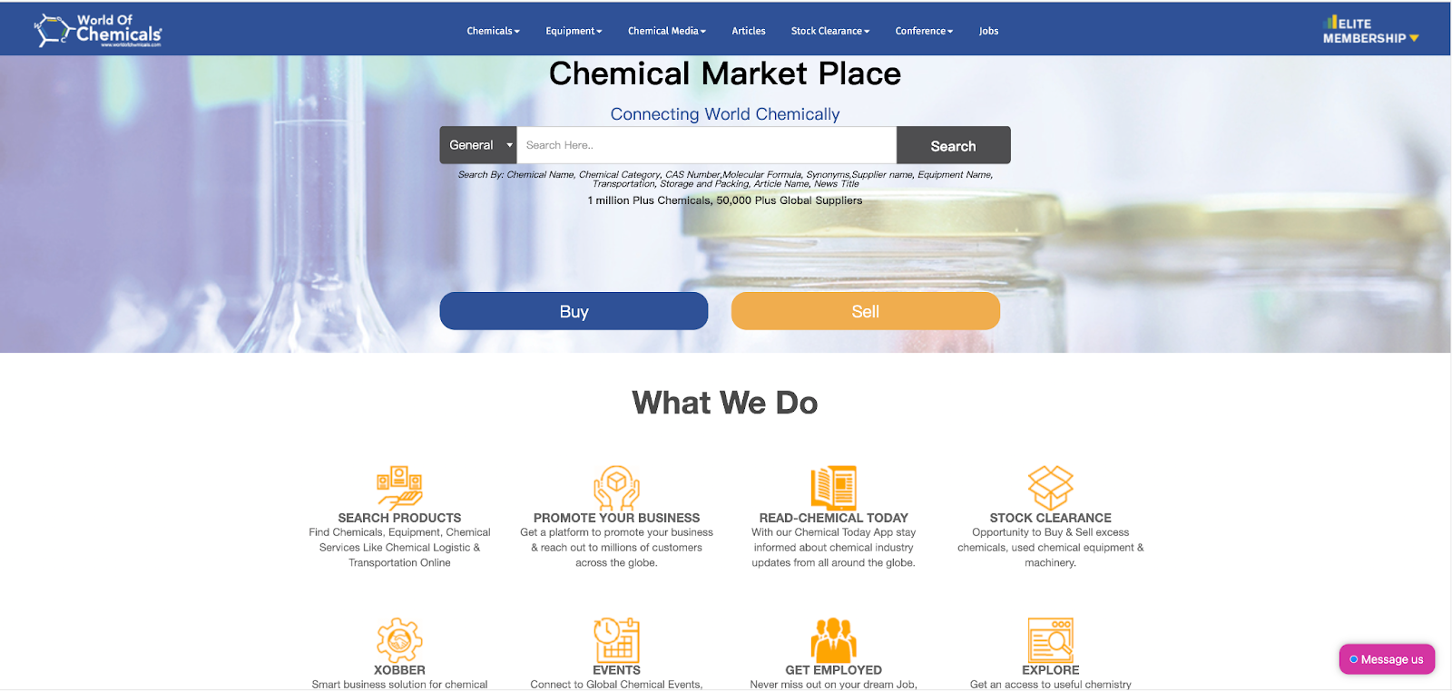 WorldOfChemicals提供便捷的化学品搜索功能